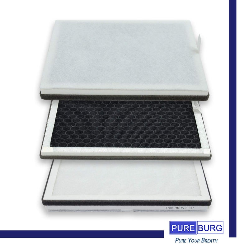 PUREBURG PEAIRFIL Replacement Filter Compatible with Pure Enrichment PureZone Air Purifier PEAIRPLG,2-Pack H13 HEPA Activated Carbon 4-Stage Filtration - Image 4